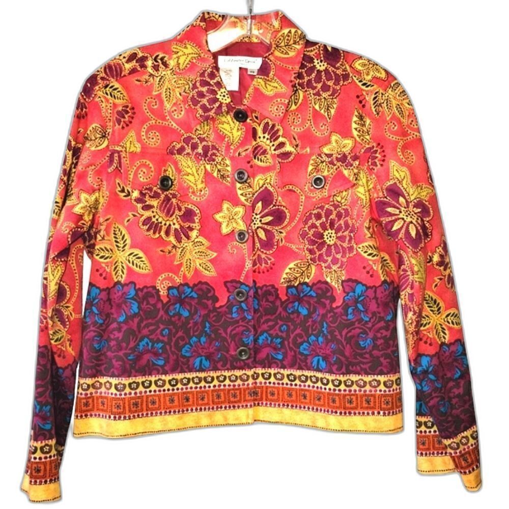 Vintage Coldwater Creek Boho Paisley Floral Jacket Shacket PS - Picture 2 of 6